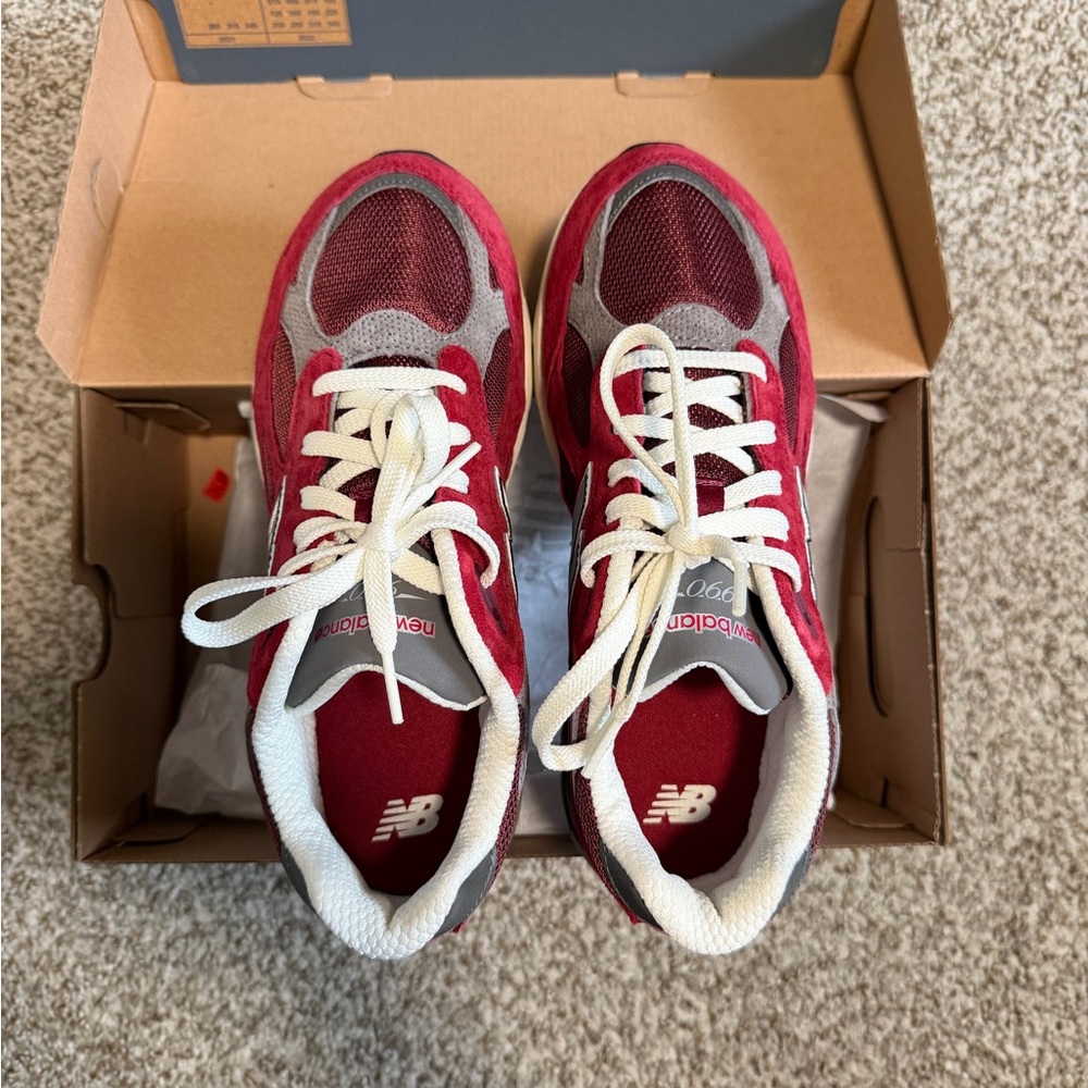New Balance Kids' Maroon and Gray Sneakers
